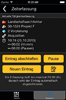 App Zeiterfassung Eingabe