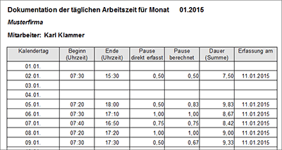 Arbeitszeiten