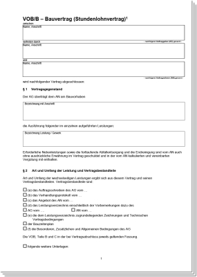 Bauvertrag Nach VOB 30 00 Bauvertrag Nach VOB 30 00